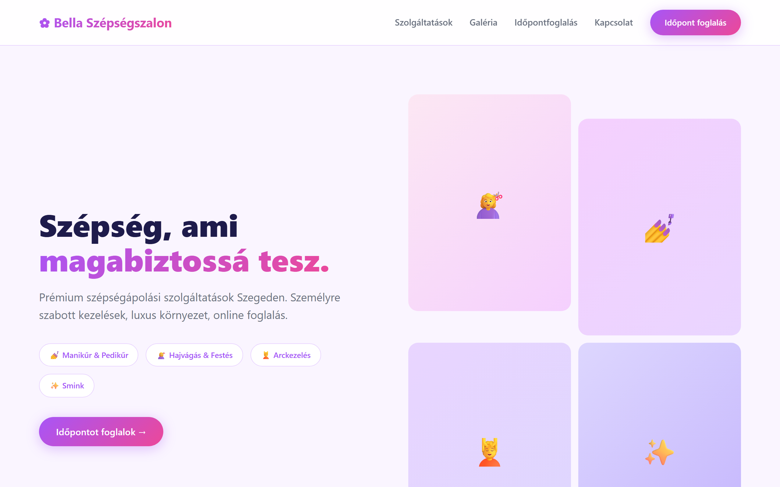 Fodrász szalon web