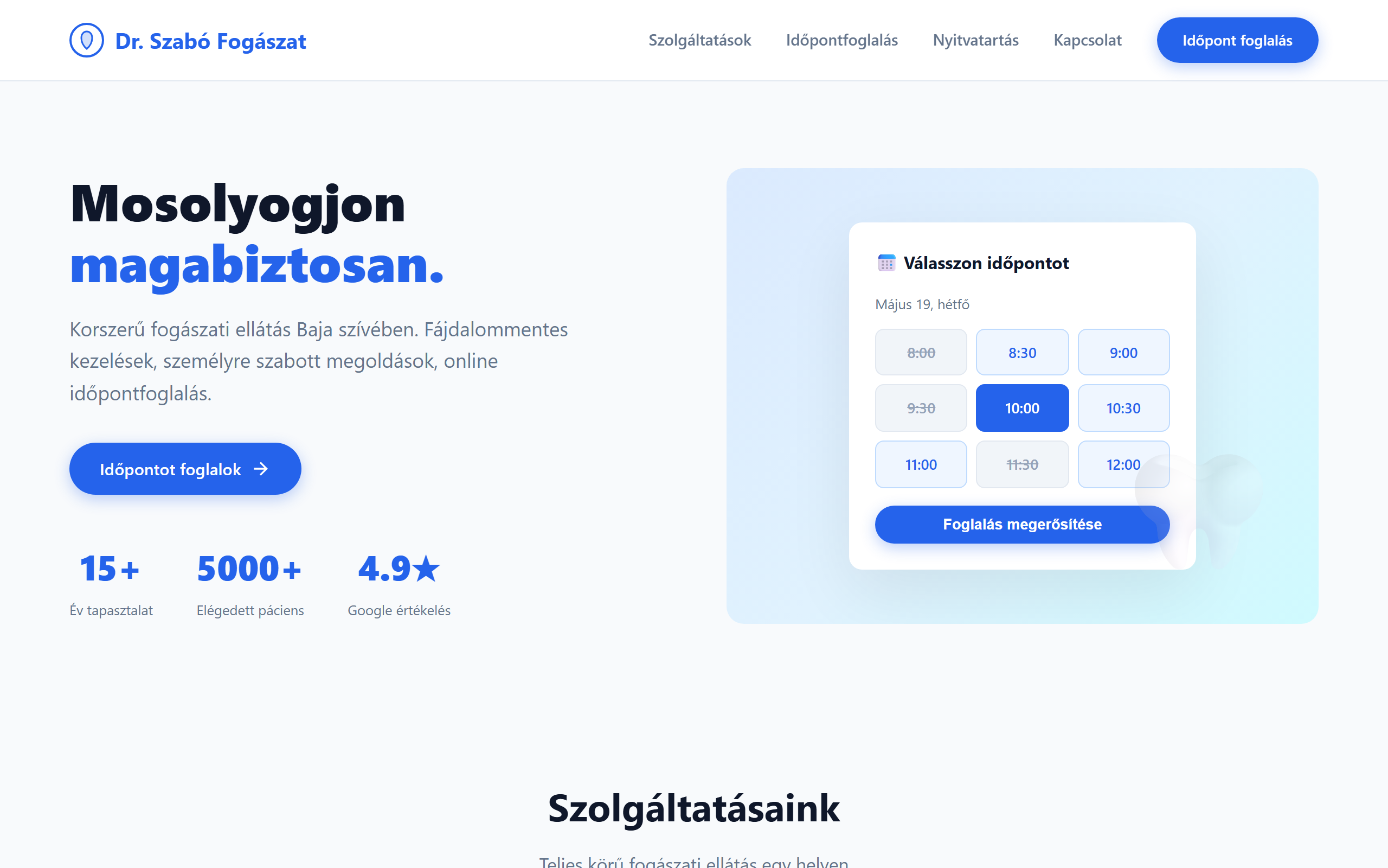 Fogorvosi időpontfoglalás